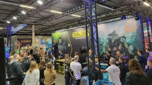 Beurstand duikbeurs Sea  Sea en Light and Motion